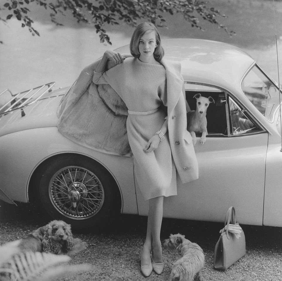 Norman PARKINSON, Nena Von Schlebrugge, wearing a dress by Susan Small, Vogue
1958, Modern gelatin silver hand processed print on Ilford fiber-based paper