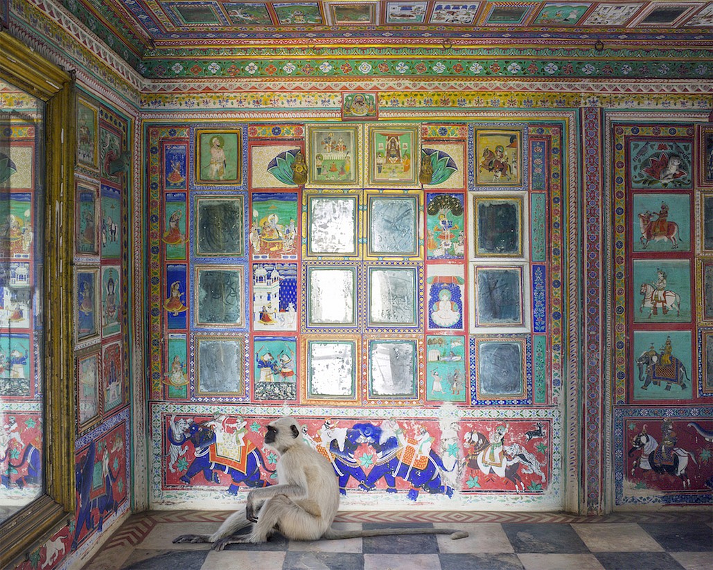 Karen KNORR, Hanuman Reflects on Samsara, Junha Mahal, Dungarpur, from 'India Song' series
2014, Pigment print on Hannemuhle Fine Art paper