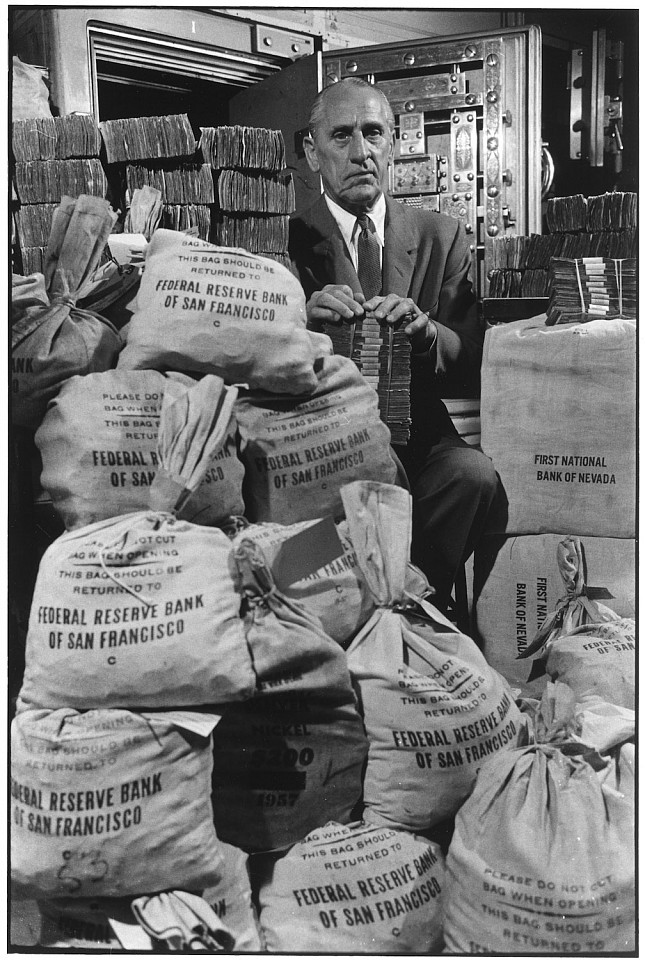 Elliott ERWITT, An owner of a casino sitting with one million dollars, Reno, Nevada, USA
1958