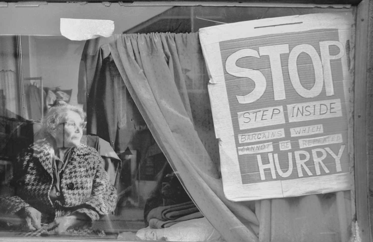 Fran MAY, Untitled from the series Leeds Shops
1974, Gelitan silver print