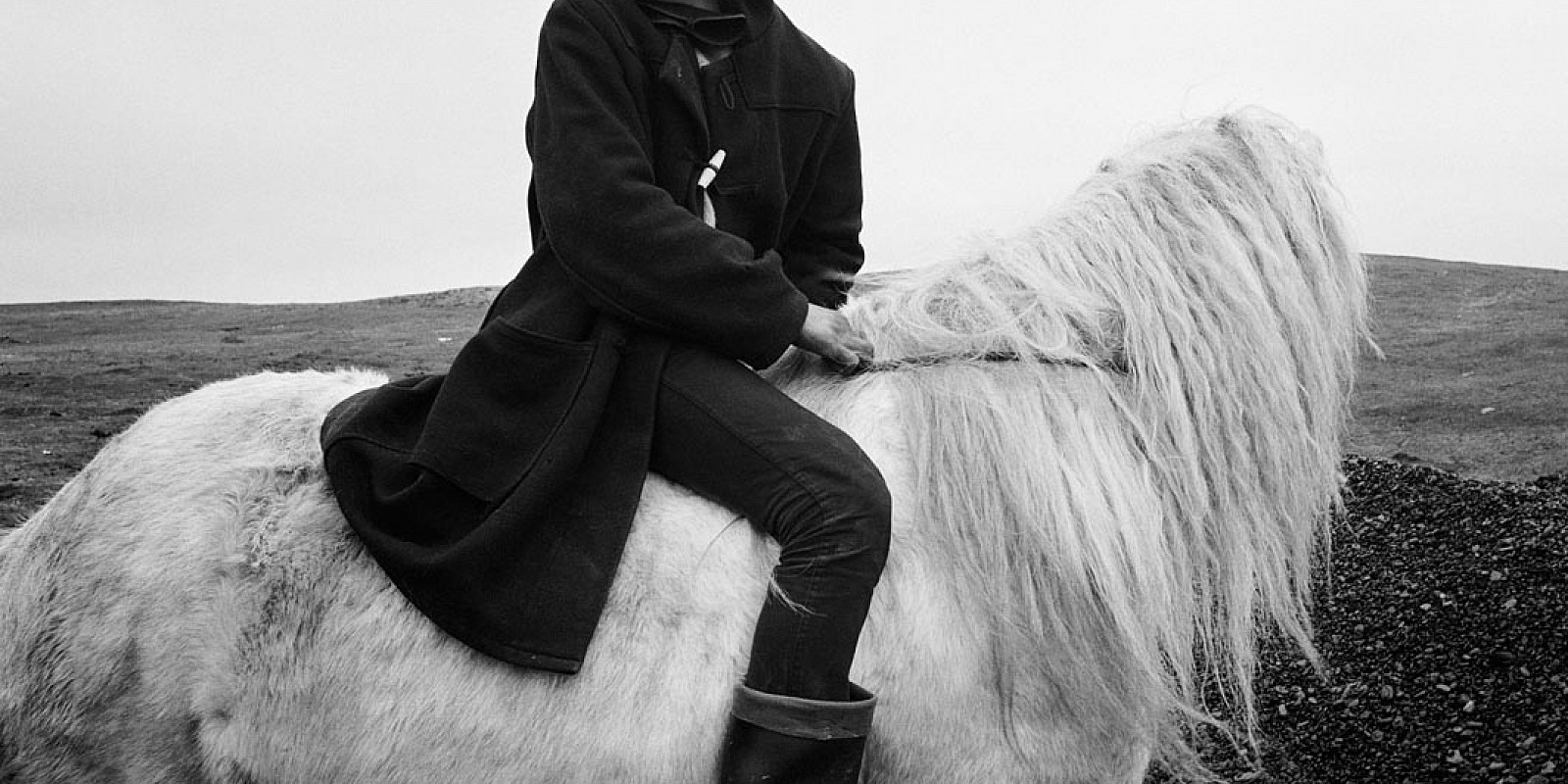 Chris Killip Boo on a horse, 1984 Gelatin silver print 20x24 inches Â©Chris Killip, Courtesy Augusta Edwards Fine Art