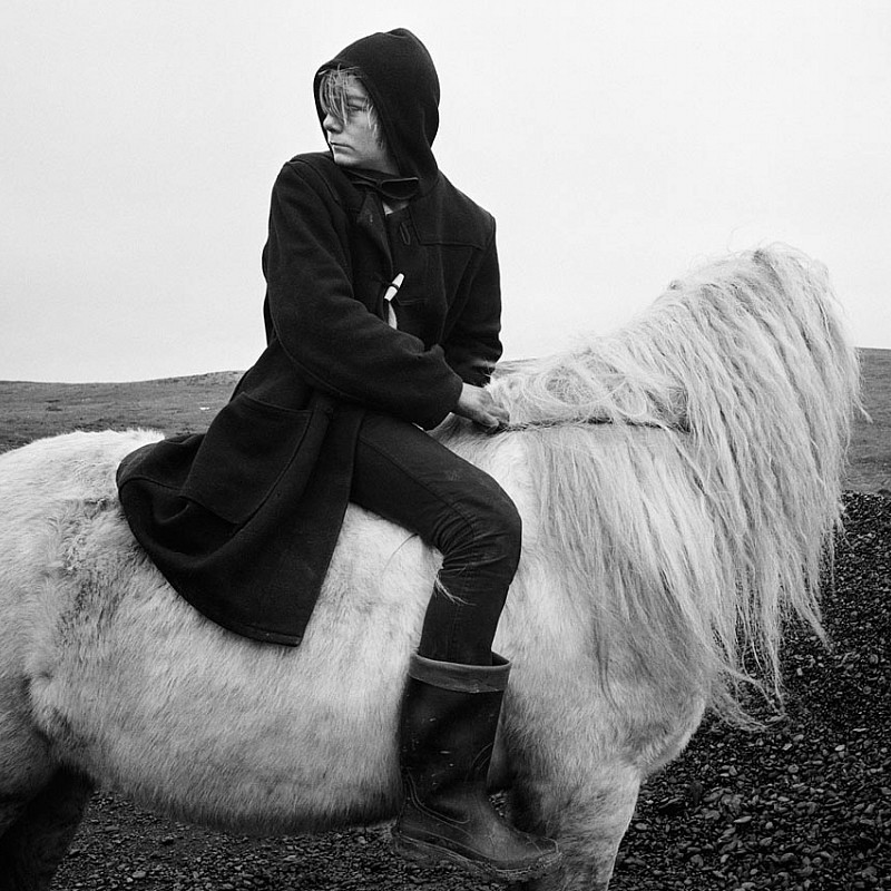 Chris Killip Boo on a horse, 1984 Gelatin silver print 20x24 inches Â©Chris Killip, Courtesy Augusta Edwards Fine Art